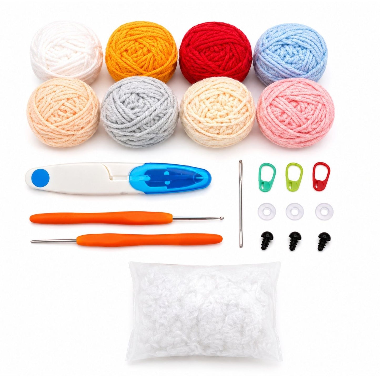 Home Collection Pack of 4 Cat Crochet Kit for Beginners