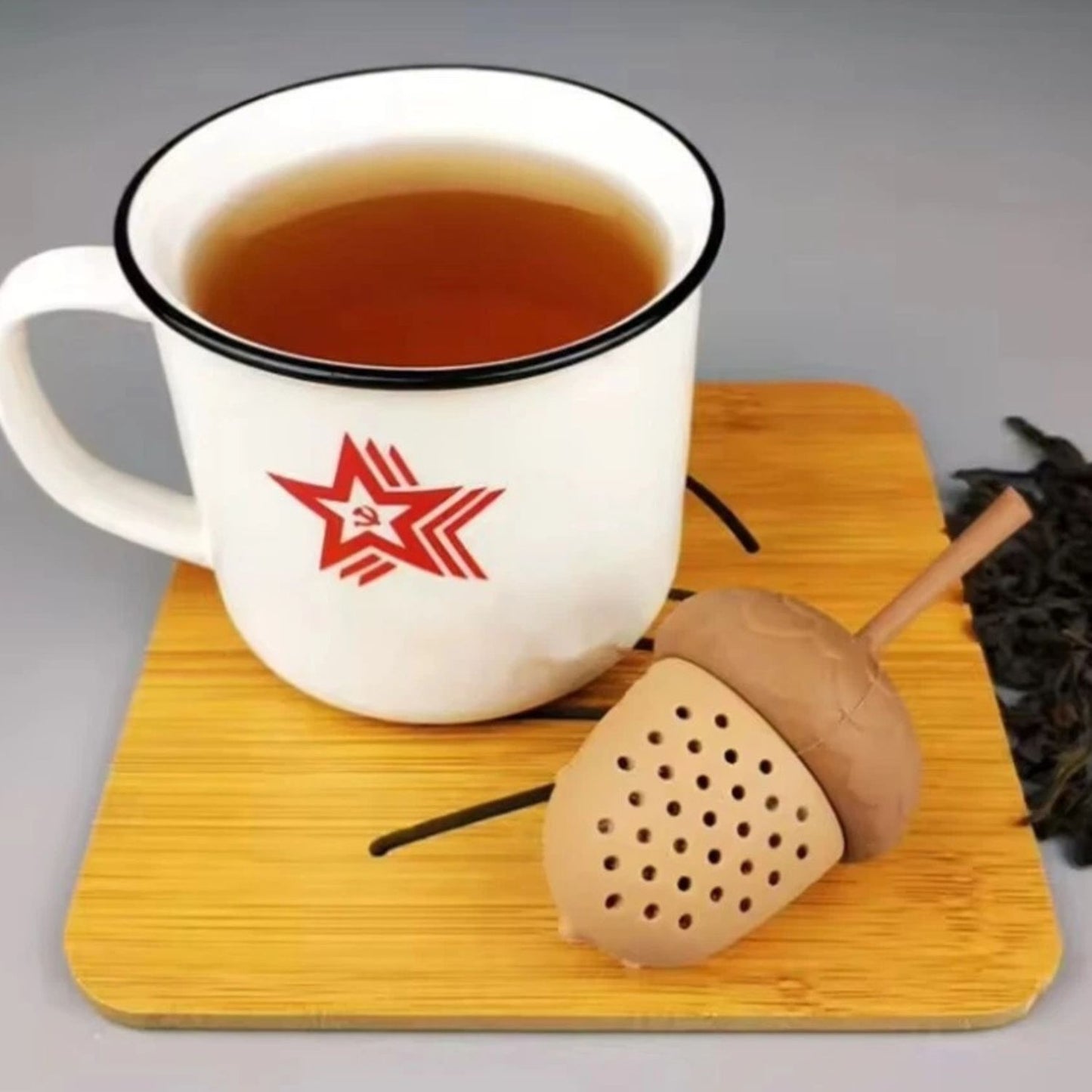Home Collection Long Handle Pine Cone Silicone Tea Infuser