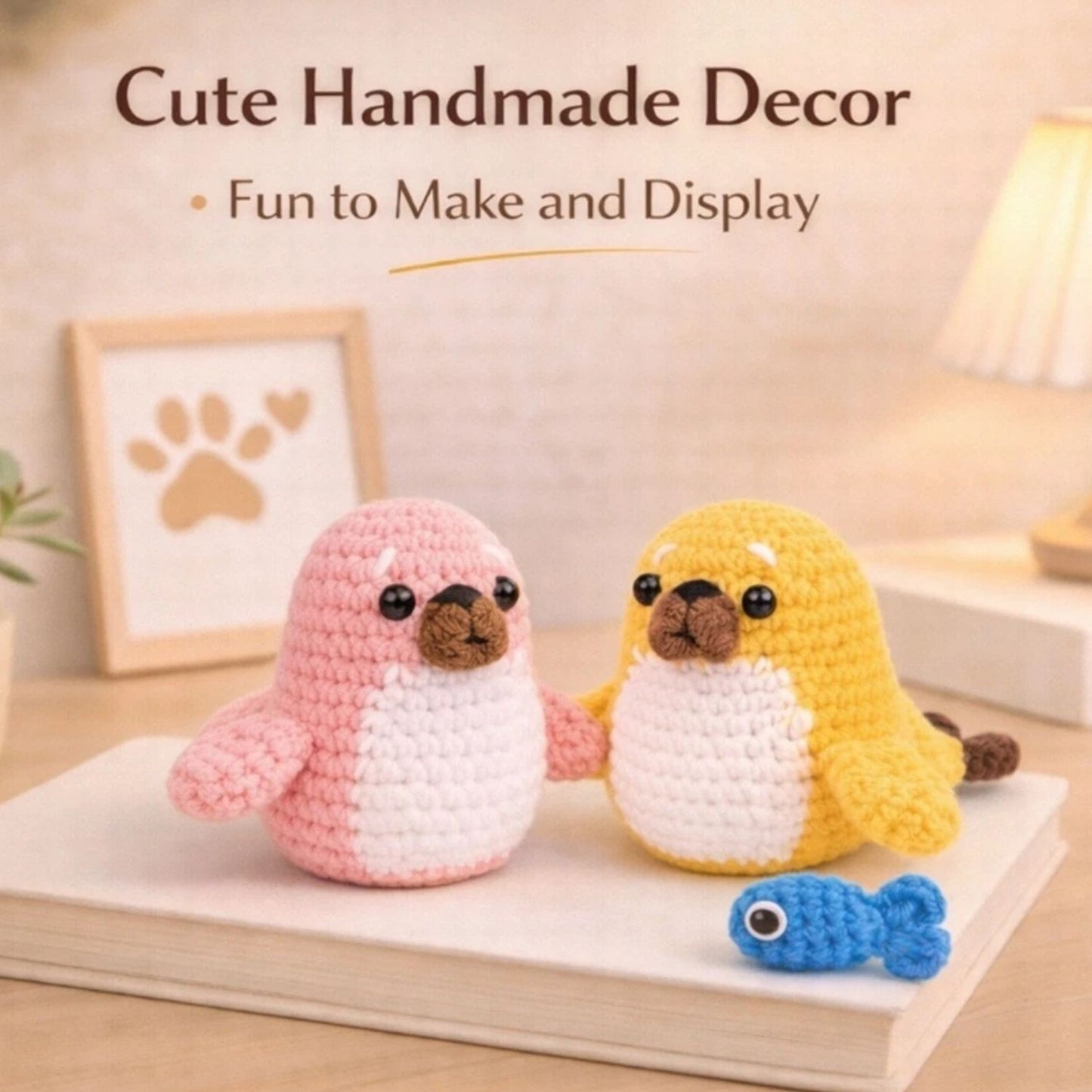 Home Collection Pack of 2 Seal Crochet Kit for Beginners
