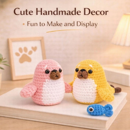 Home Collection Pack of 2 Seal Crochet Kit for Beginners