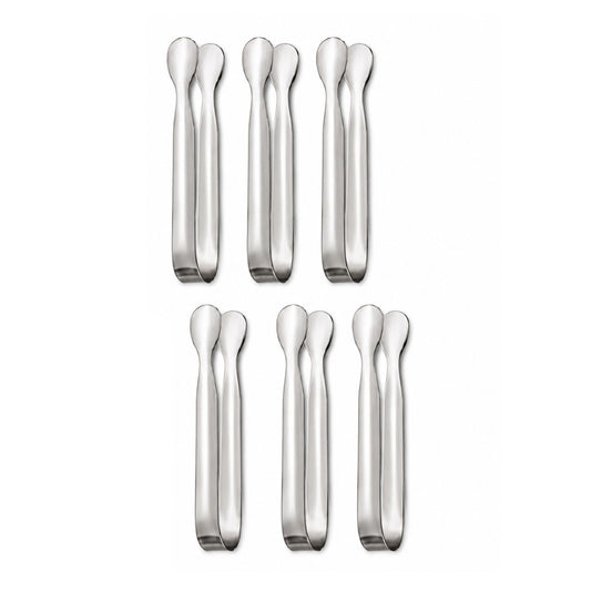 Home Collection Pack of 6 Stainless Steel Mini Serving Tongs Set