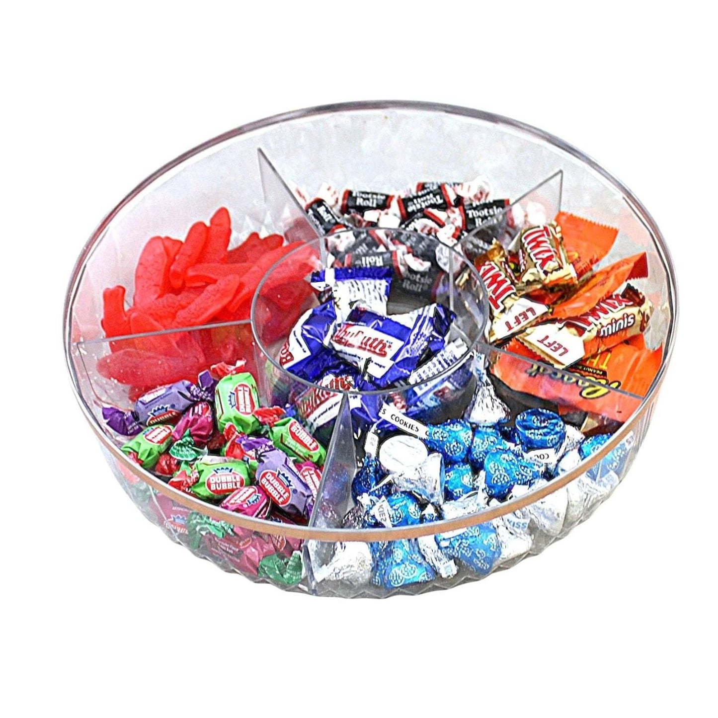 Home Collection Clear Divided Snack Serving Tray with Lid