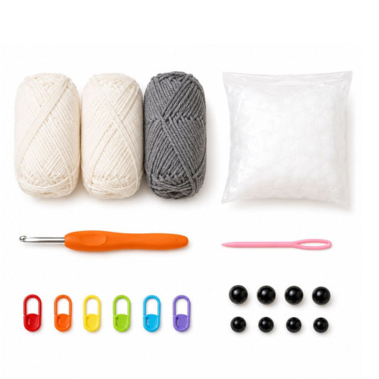 Home Collection Bulldog Crochet Kit Pack of 2 for Beginners