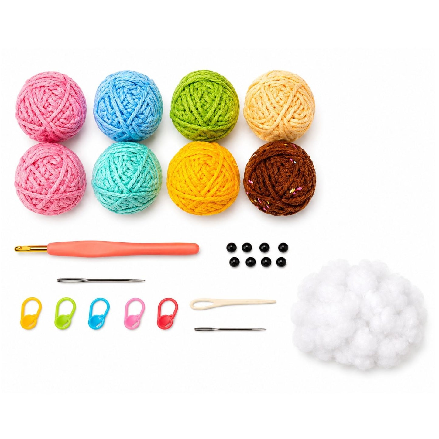 Home Collection Pack of 6 Donut Family Crochet Kit for Beginners
