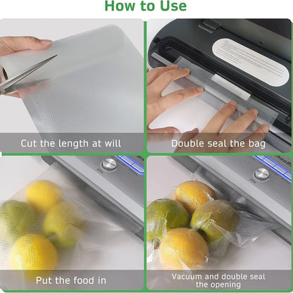 Home Collection Vacuum Sealer Bags 8"x196" Food Saver Roll