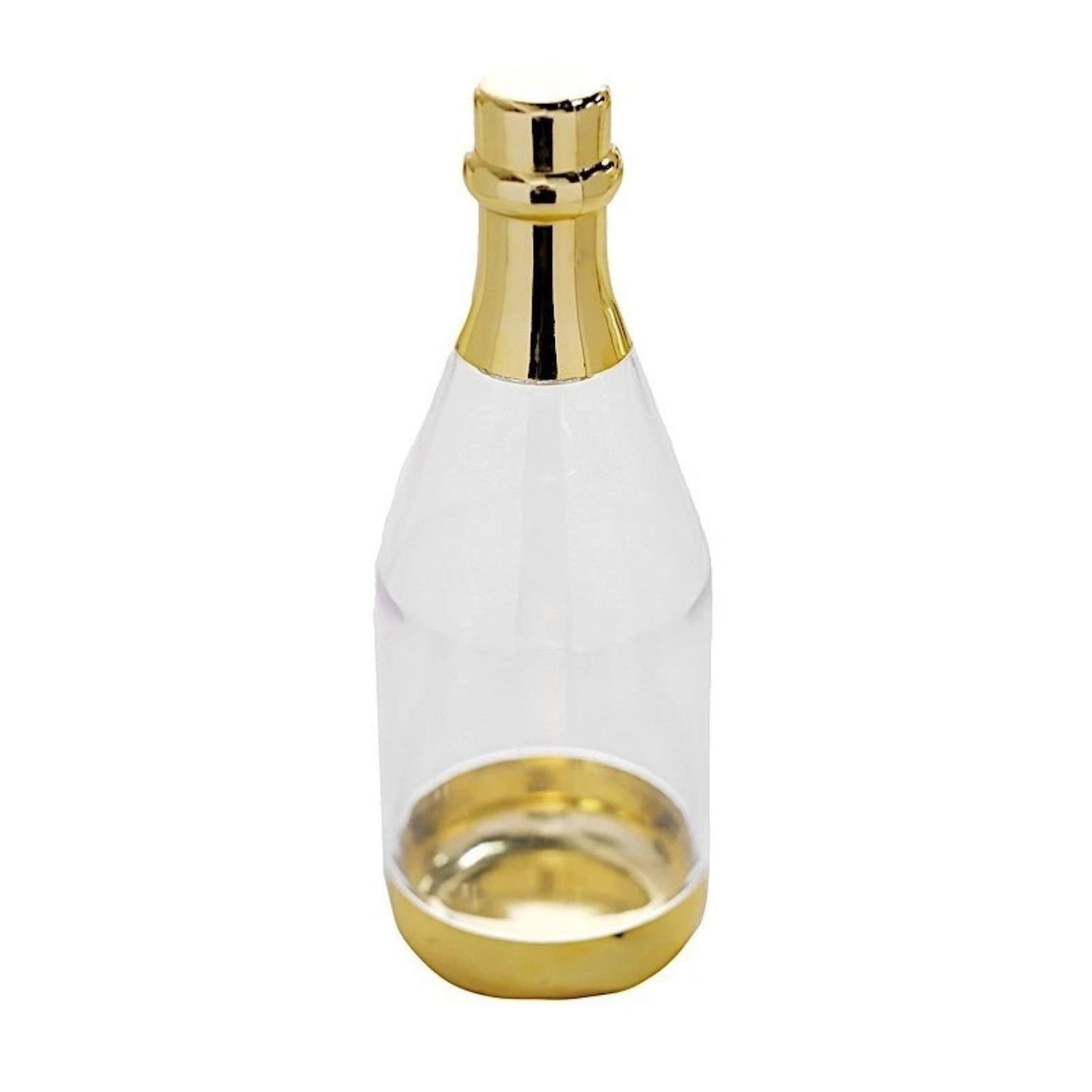 Home Collection Pack of 12 Mini Champagne Bottle Favor Clear and Gold 6"