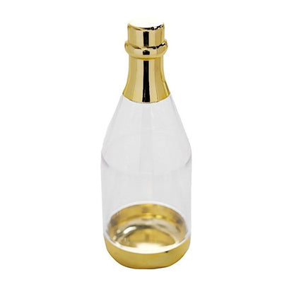 Home Collection Pack of 12 Mini Champagne Bottle Favor Clear and Gold 6"
