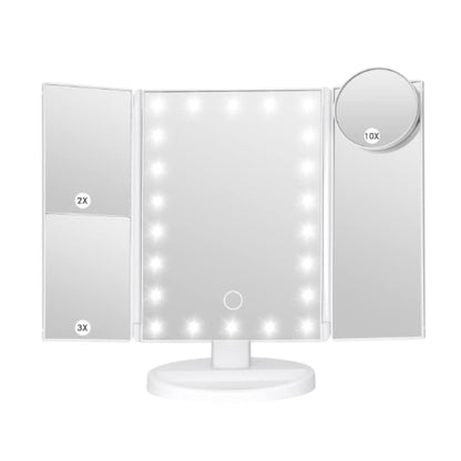 Home Collection Trifold Makeup Mirror with Lights