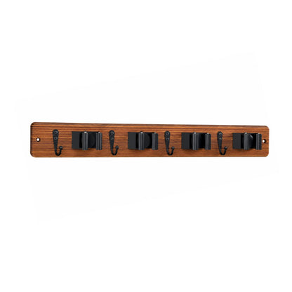 Home Collection Wall Mounted Mop and Broom Holder with 4 Grips and 4 Hooks