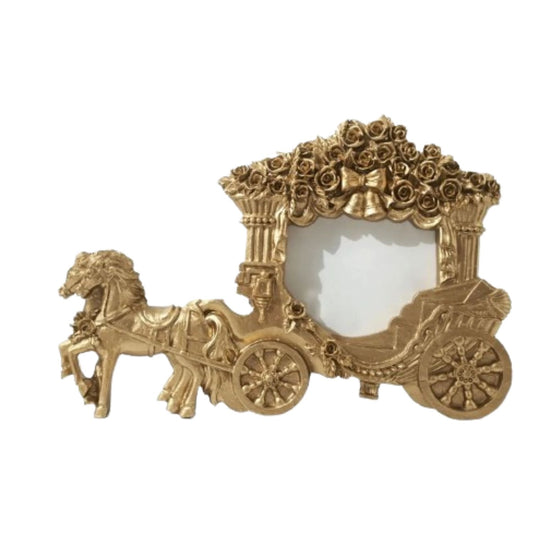 Home Collection Gold Horse Carriage Picture Frame 7"