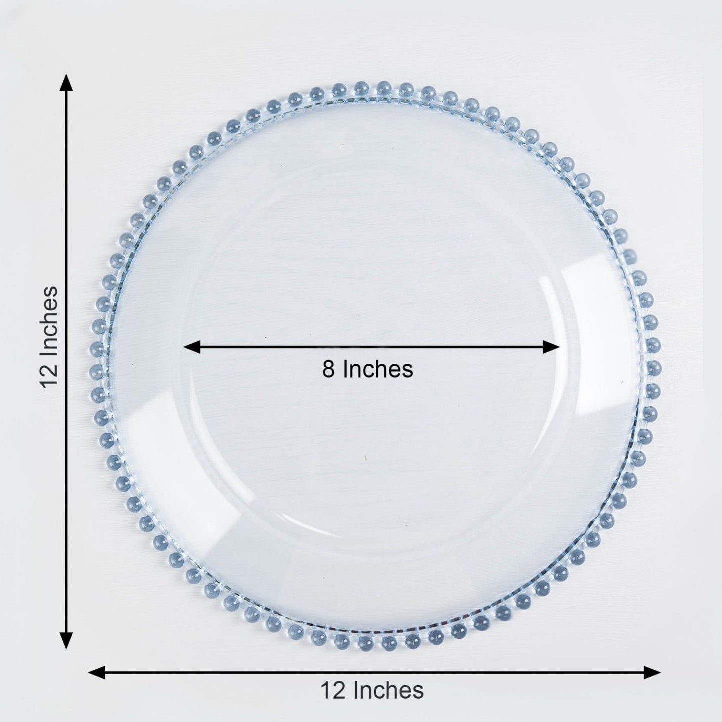 Home Collection 24-Pack Round Beaded Rim Charger Plates 12"
