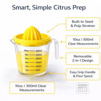Home Collection Manual Citrus Juicer with 10 oz Measuring Cup