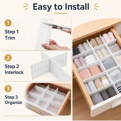 Home Collection Pack of 8 Adjustable Drawer Dividers Set DIY Storage Organizers