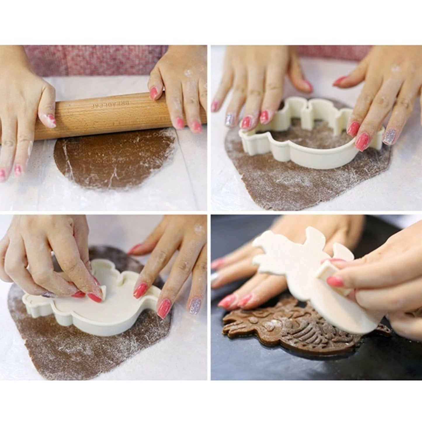 Home Collection 3Pcs Dinosaur Cookie Cutter Stampers