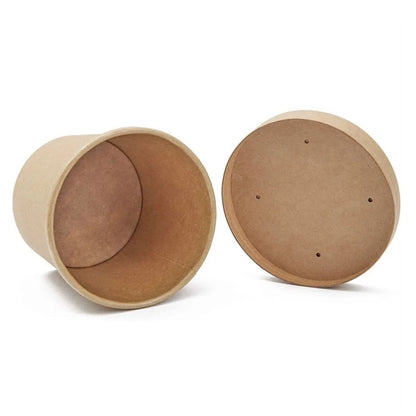 Home Collection 25Pack Kraft Paper Food Cups with Vented Lids