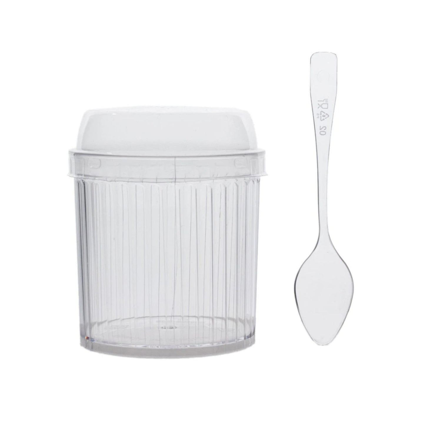 Home Collection Pack of 24 Clear Ribbed Plastic Dessert Cups 5oz
