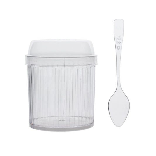 Home Collection Pack of 24 Clear Ribbed Plastic Dessert Cups 5oz