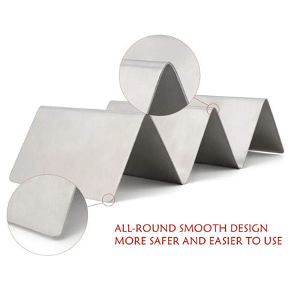 Home Collection Pack of 2 Stainless Steel Taco Holder Stand Truck Tray