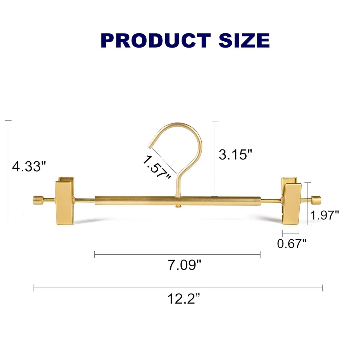 Home Collection 10 Pack Premium Matte Gold Aluminum Pants Hangers