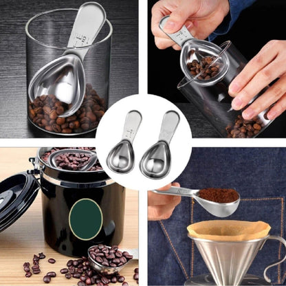Home Collection Pack of 2 Stainless Steel Coffee Measuring Scoop Set
