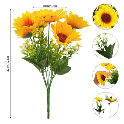 Home Collection 2Pcs Artificial Sunflower Bouquets with Stems