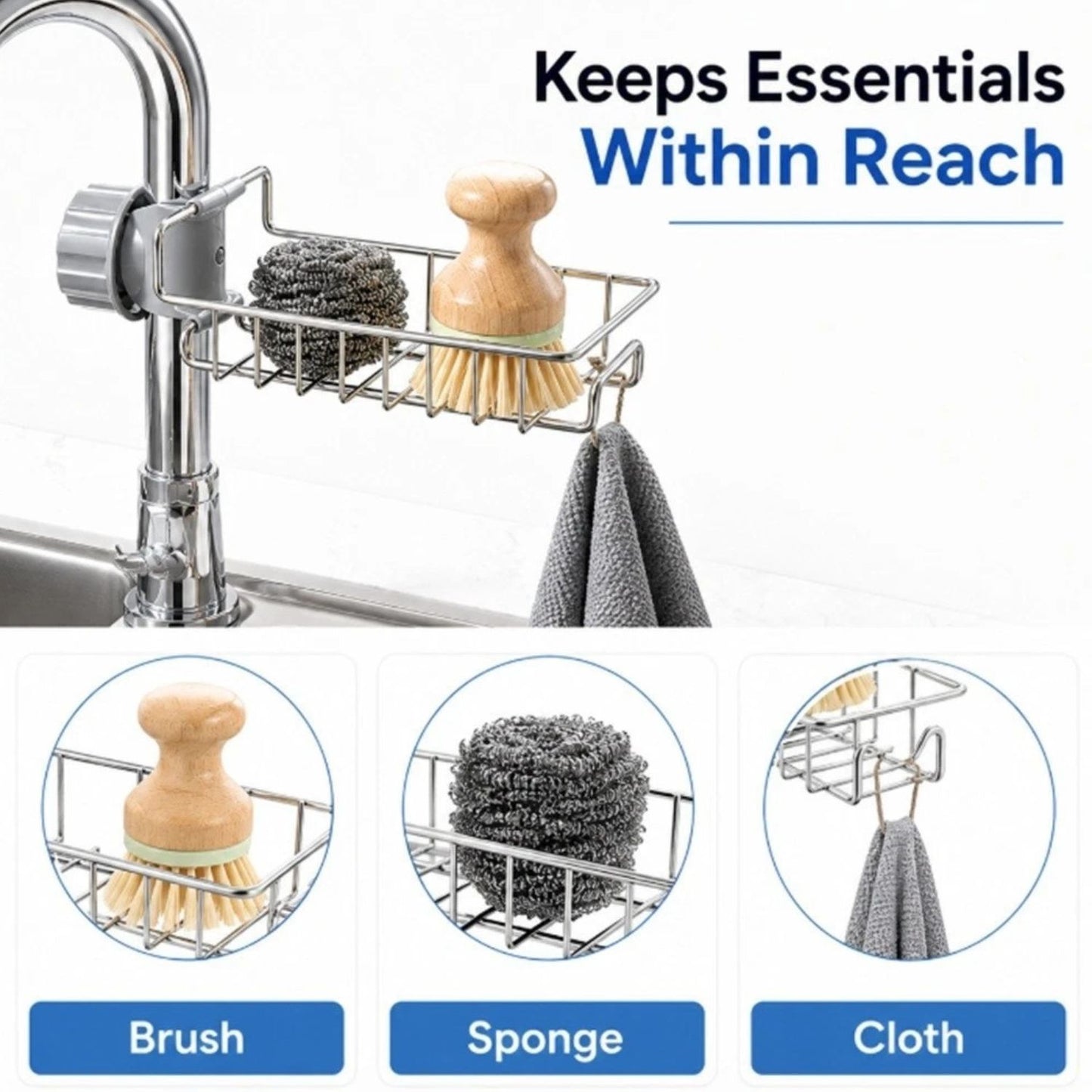 Home Collection Kitchen Sink Faucet Rack Organizer