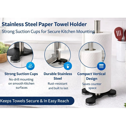 Home Collection Black Stainless Steel Paper Towel Holder