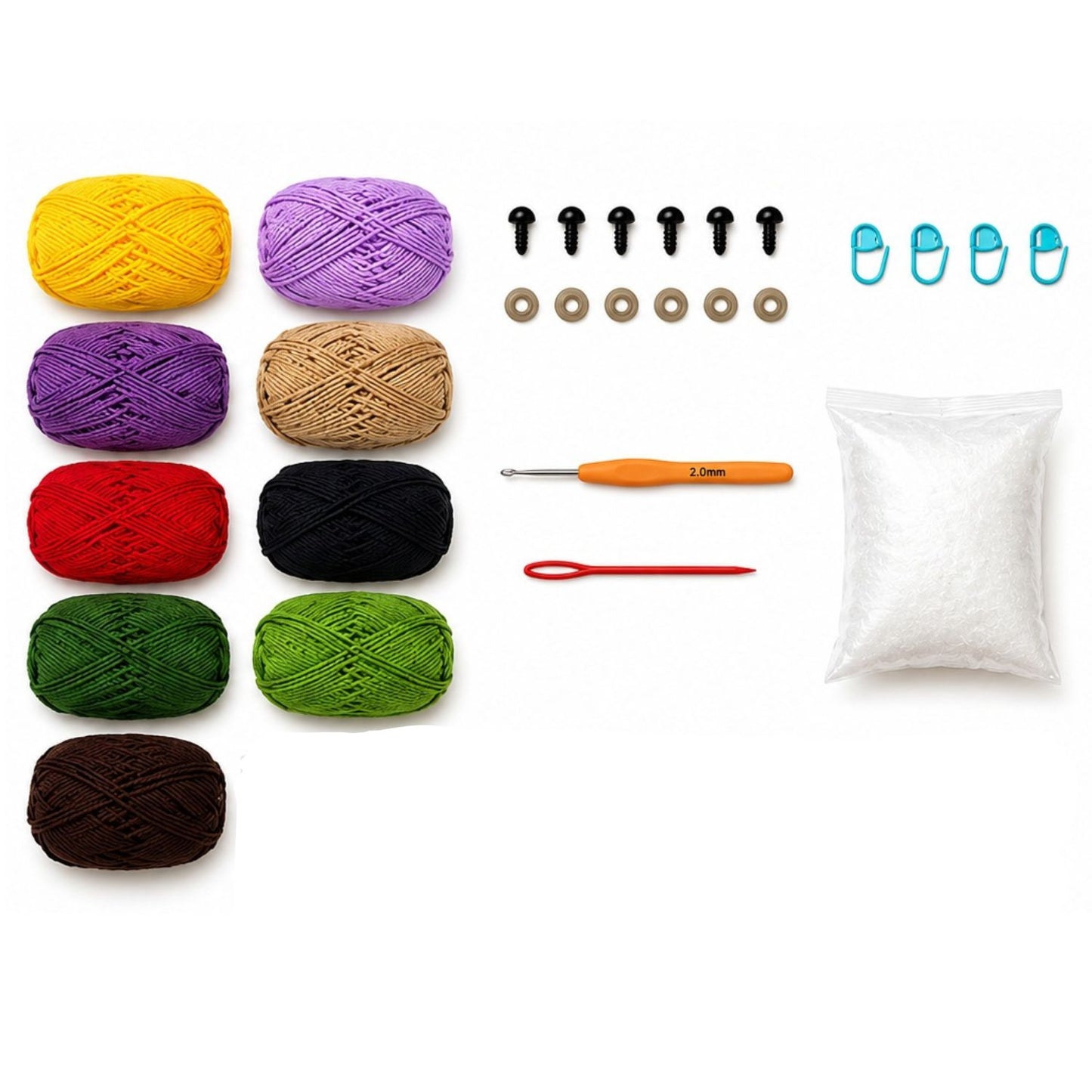 Home Collection Pack of 8 Fruit Crochet Kit for Beginners