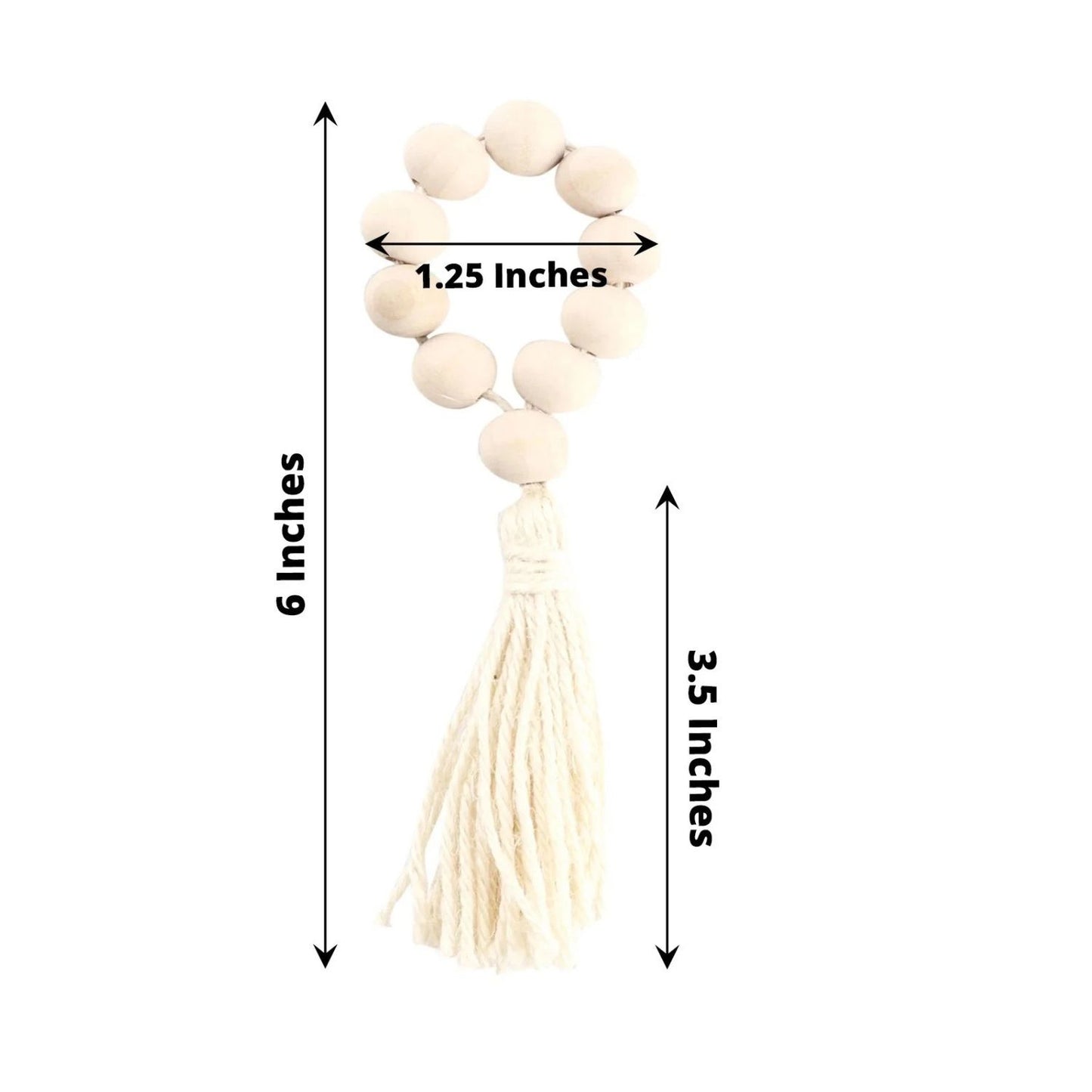 Home Collection 4-Pack Cream Round Wood Bead Napkin Rings
