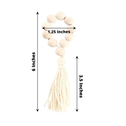 Home Collection 4-Pack Cream Round Wood Bead Napkin Rings