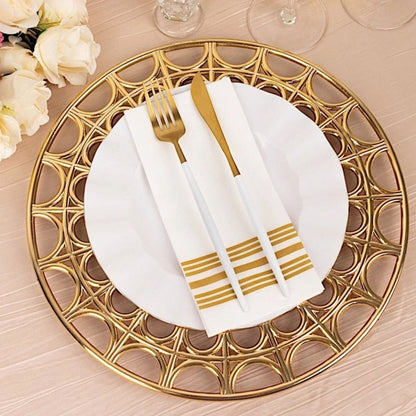 Home Collection Metallic Acrylic Plastic Charger Plates Gold 13 Inch