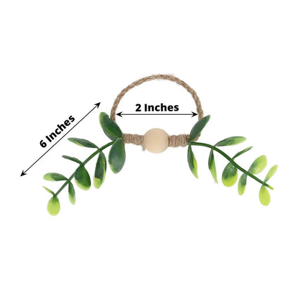 Home Collection 8-Pack Natural Green Jute Napkin Rings