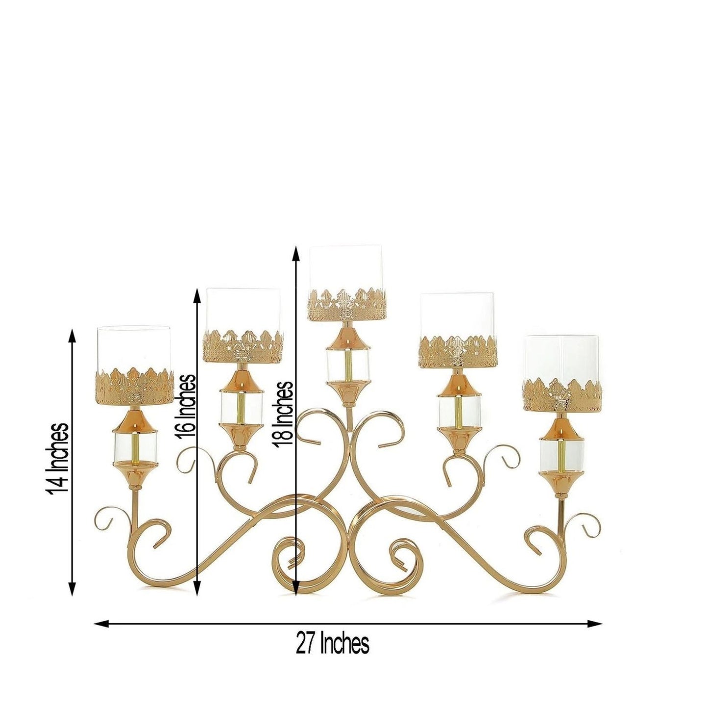 Home Collection Tall Candelabra Hurricane Candle Holder for 5 Candles 18"