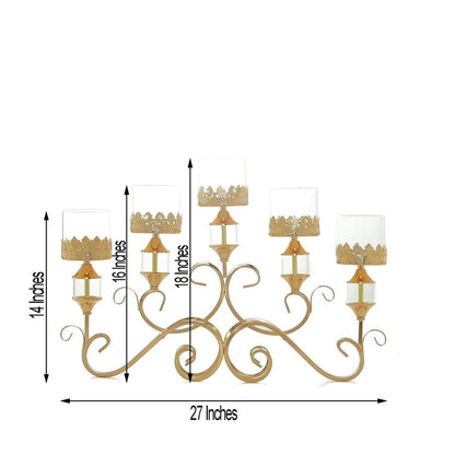 Home Collection Tall Candelabra Hurricane Candle Holder for 5 Candles 18"