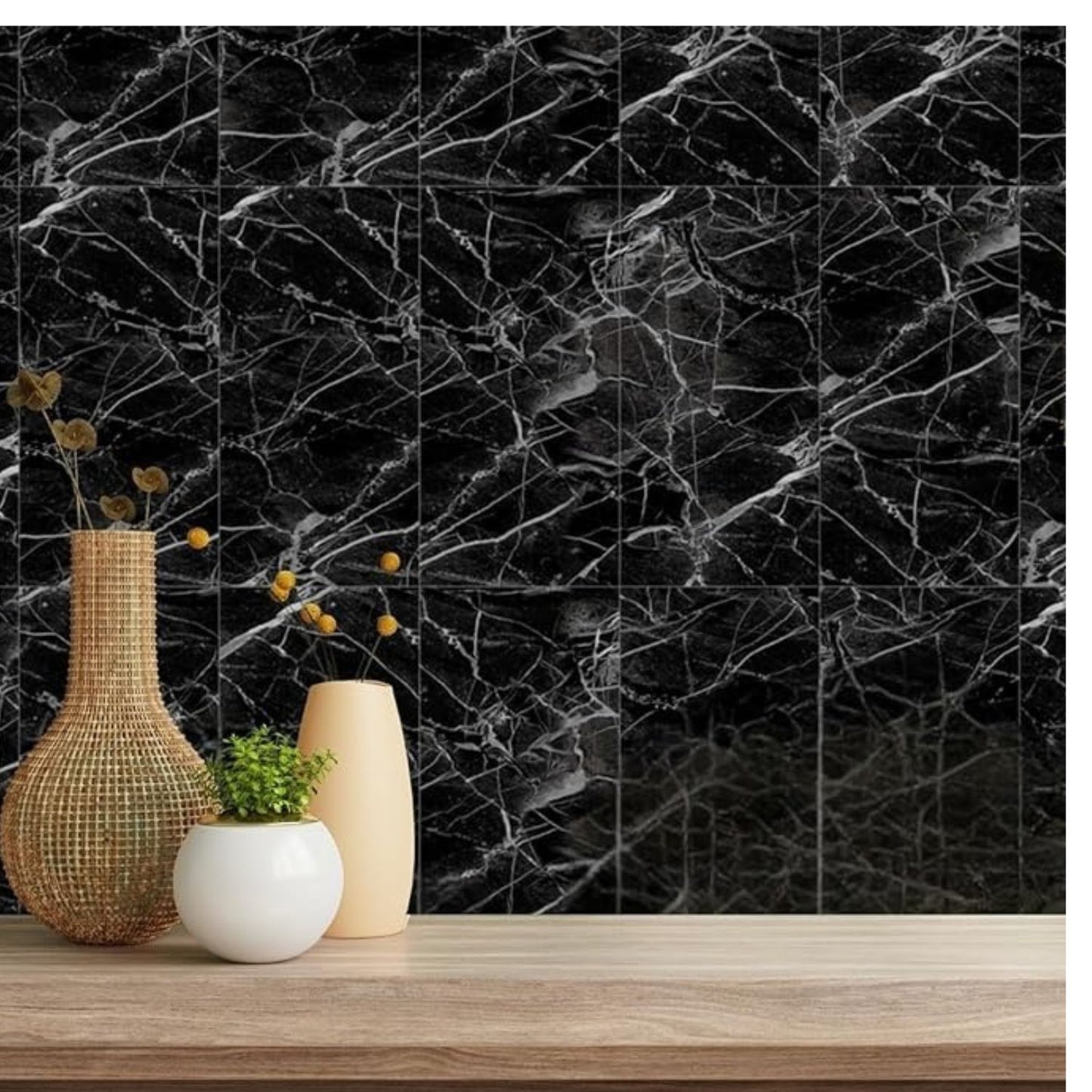 Home Collection 50Pcs Peel and Stick PVC Marble Wall Panels