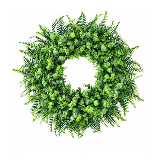 Home Collection Artificial Eucalyptus and Fern Wreath for Front Door 26Inch