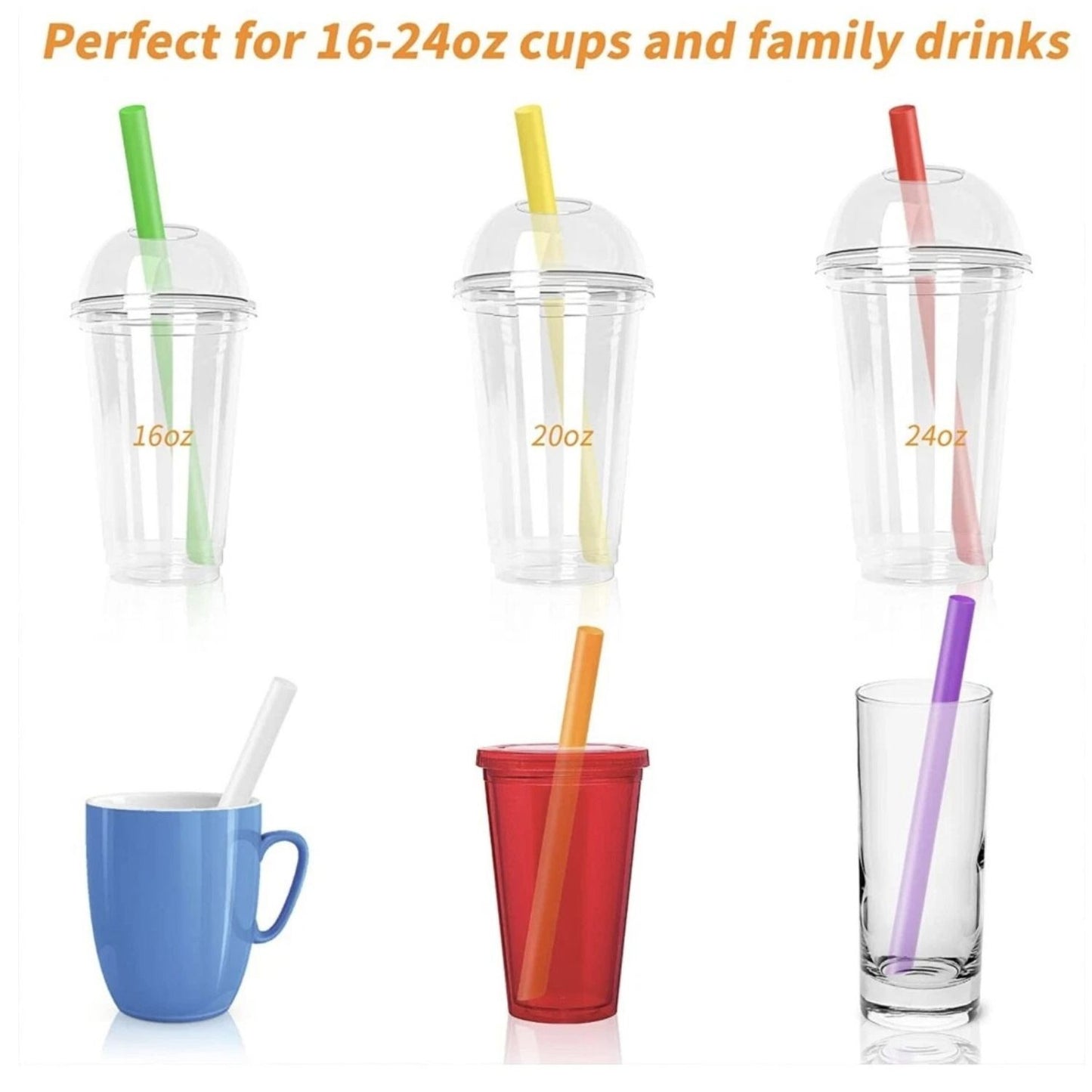 Home Collection Jumbo Boba Smoothie Straws 8.5"