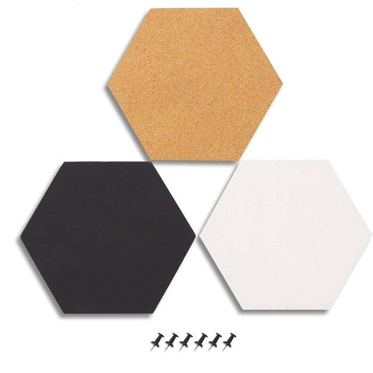 Home Collection Hexagon Cork Board Tiles Set of 3