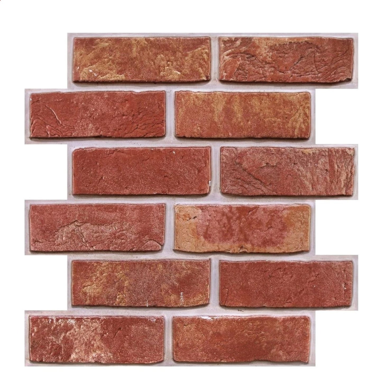 Home Collection 20Pcs 3D Red Brick Peel and Stick Wall Panels 12"x12"