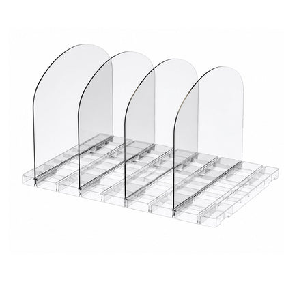Home Collection Pack of 4 Clear Acrylic Purse Organizer for Closet Adjustable Shelf Dividers