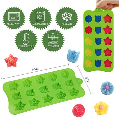 Home Collection Pack of 6 Silicone Chocolate Candy Mold Set 15-Cavity