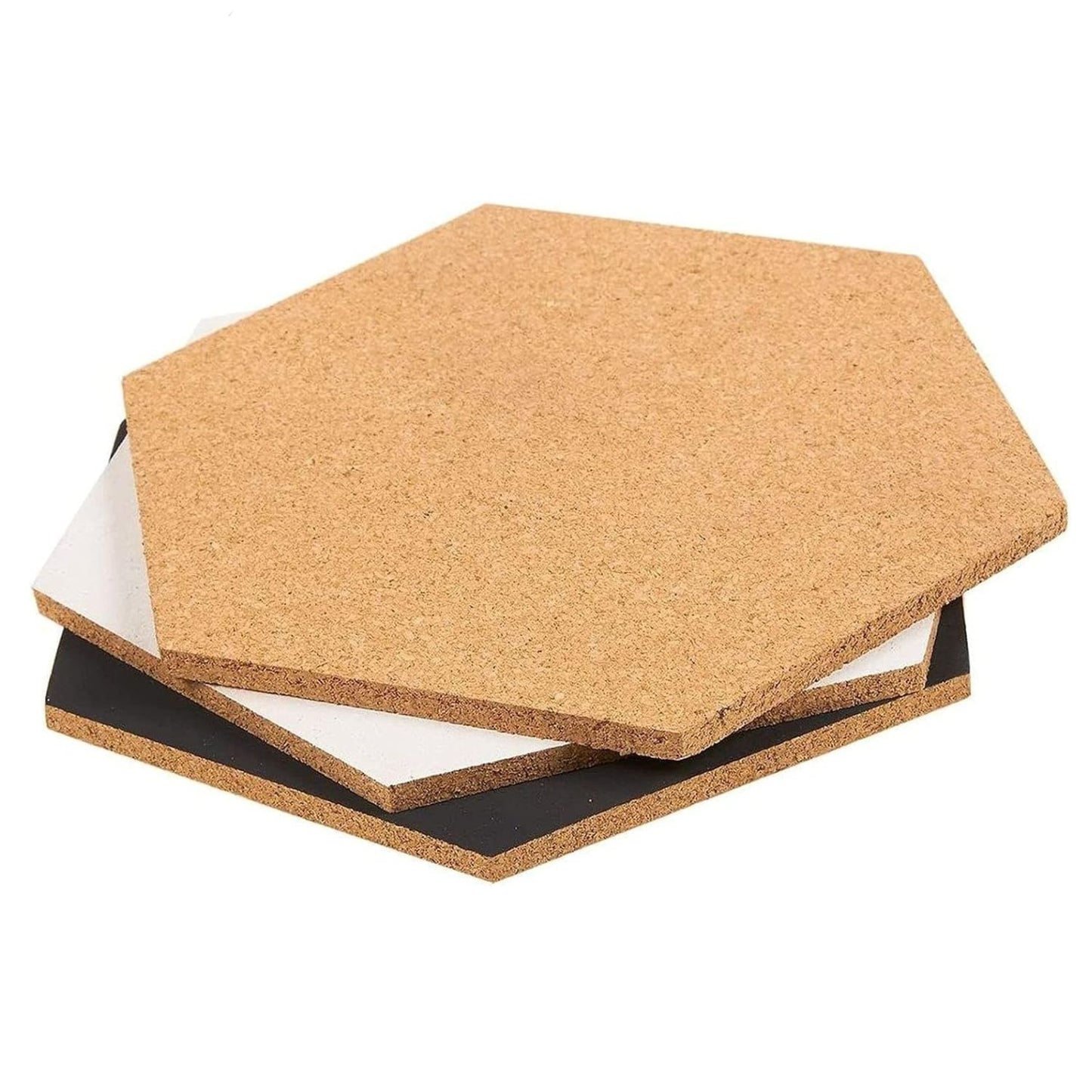 Home Collection Hexagon Cork Board Tiles Set of 3
