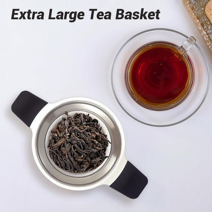 Home Collection Fine Mesh Stainless Steel Tea Infuser with Double Handles Loose Leaf Tea Steeper
