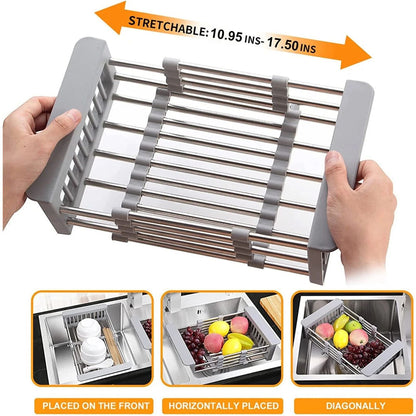 Home Collection Adjustable Stainless Steel Dish Drying Rack