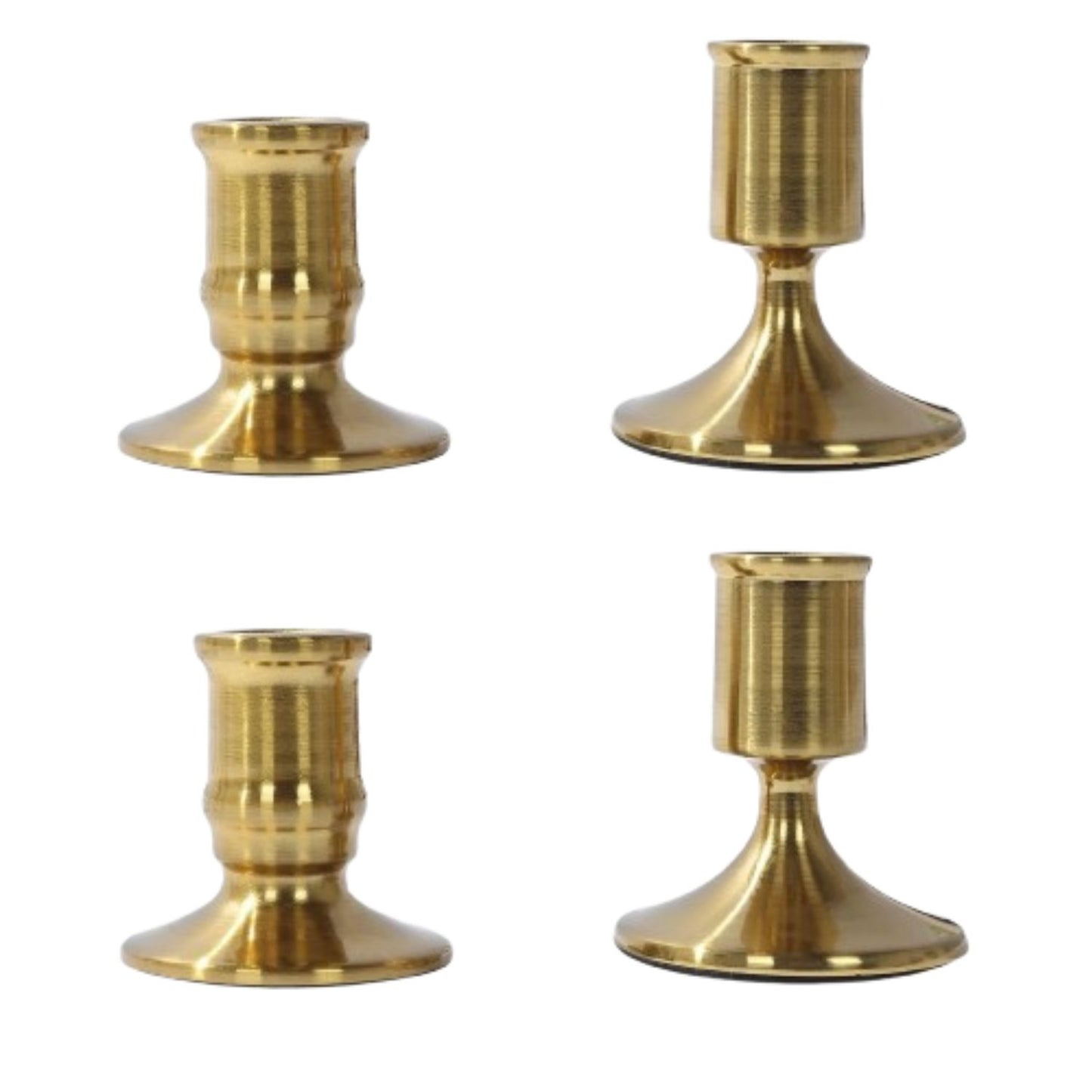 Home Collection Gold Vintage Metal Taper Candle Holders Set of 4
