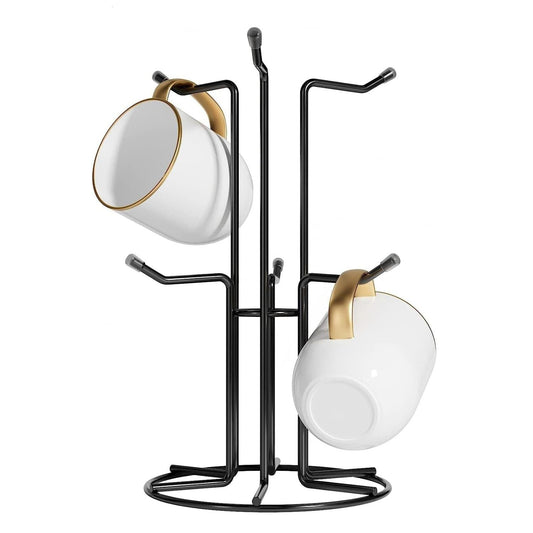 Home Collection Black Metal Mug Tree with 6 Hooks