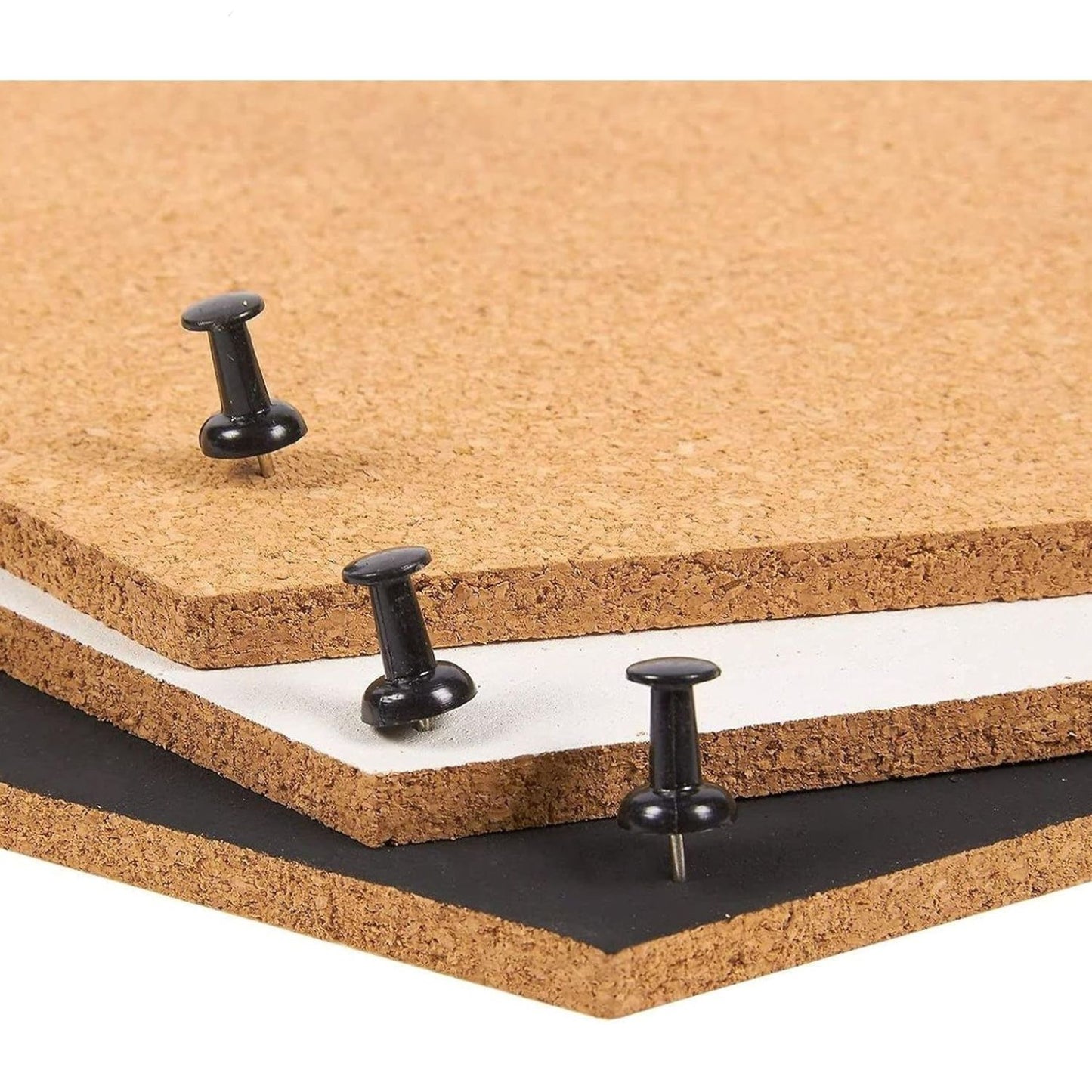 Home Collection Hexagon Cork Board Tiles Set of 3