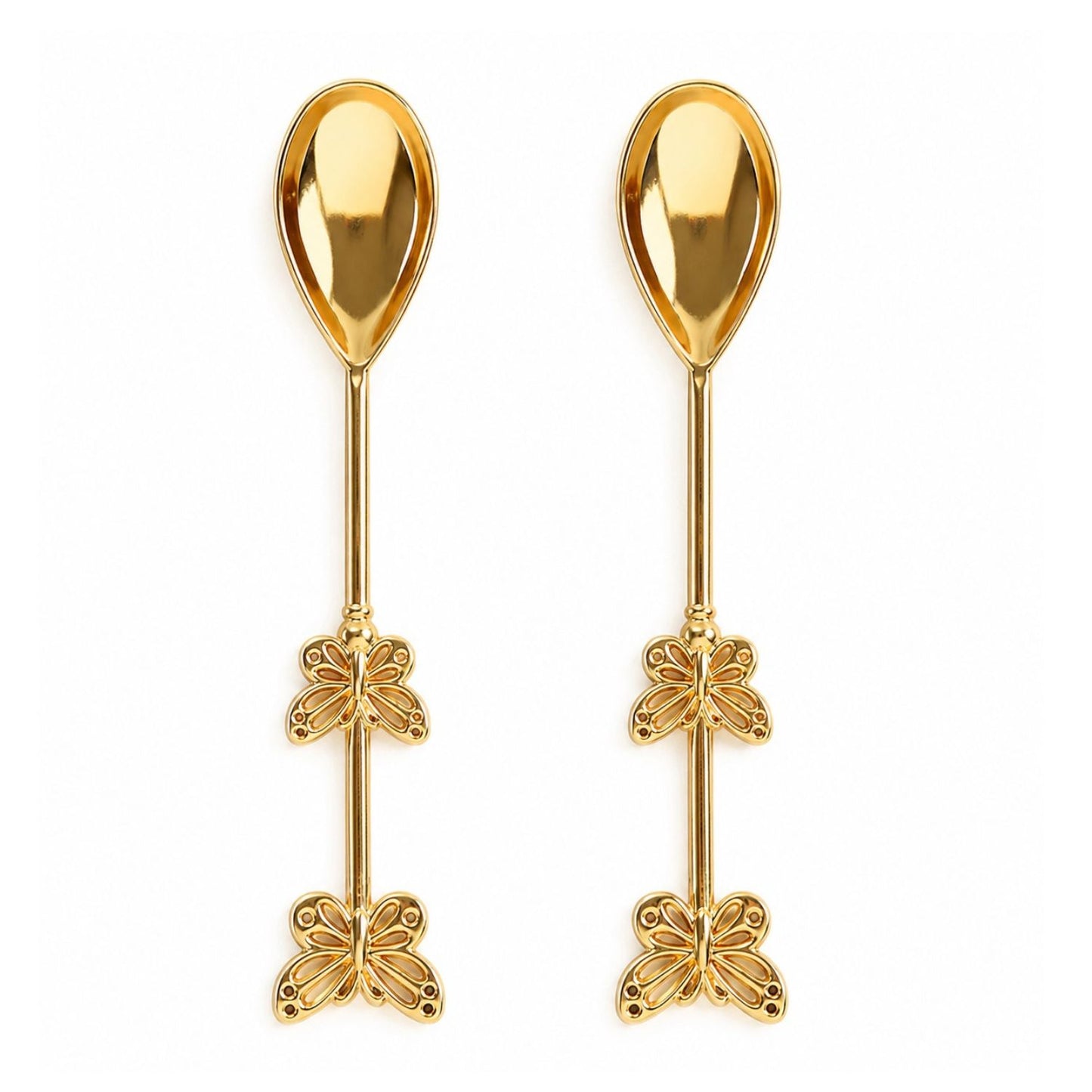 Home Collection Pack of 10 Gold Metal Butterfly Handle Coffee Spoons