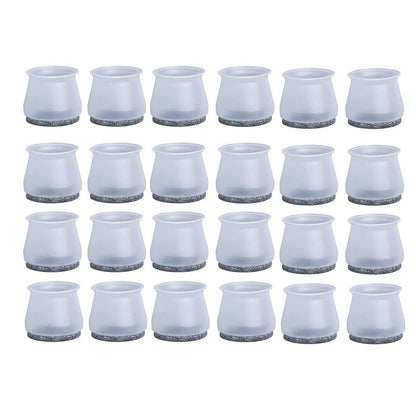 24Pcs Silicone Felt Chair Leg Protectors