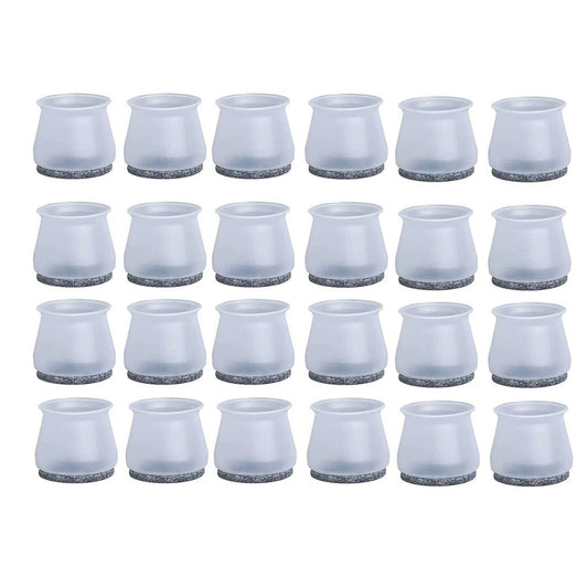 24Pcs Silicone Felt Chair Leg Protectors